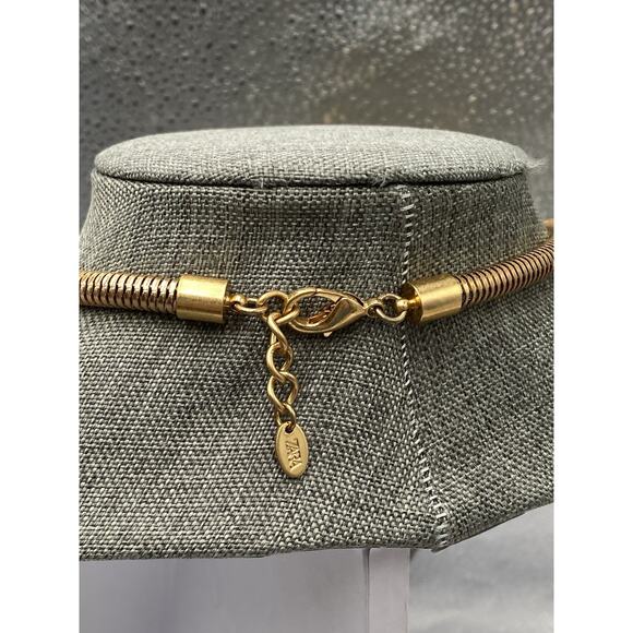 ZARA Necklace Gold Tone Chunky Statement with Rings 18” - Picture 3 of 10